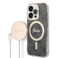 Guess 4G MagSafe Kompatibilní Zadní Kryt + Bezdrátová Nabíječka pro iPhone 14 Pro