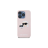 Karl Lagerfeld Liquid Silicone Double Heads MagSafe Zadní Kryt pro iPhone 15 Pro Růžová