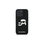 Karl Lagerfeld Liquid Silicone Double Heads MagSafe Zadní Kryt pro iPhone 16 Pro Černá