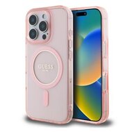 Guess IML Glitter Ring MagSafe Zadní Kryt pro iPhone 16 Pro Pink