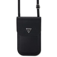 Guess PU Grained Triangle Logo Taška na Telefon Black