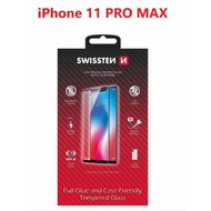 SKLO SWISSTEN FULL GLUE, COLOR FRAME, CASE FRIENDLY APPLE IPHONE 11 PRO MAX ČERNÉ