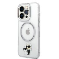 Karl Lagerfeld IML Karl and Choupette MagSafe Zadní Kryt pro iPhone 14 Pro Transparent