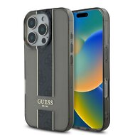 Guess IML Middle 4G Stripe Zadní Kryt pro iPhone 16 Pro Black