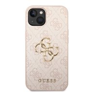 Guess PU 4G Metal Logo Zadní Kryt pro iPhone 14 Pink