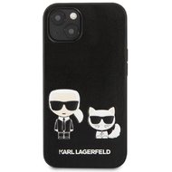 Karl Lagerfeld and Choupette PU Leather Zadní Kryt pro iPhone 13 Black