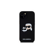 Karl Lagerfeld Liquid Silicone Double Heads MagSafe Zadní Kryt pro iPhone 15 Černá
