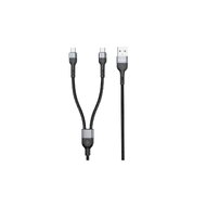 DeTech DE-52UCC datový kabel, 2v1, USB na 2x Type-C, 1.0m - černá