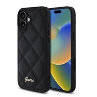 Guess PU Leather Quilted Zadní Kryt pro iPhone 16 Black