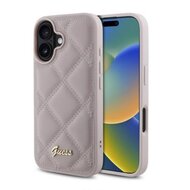 Guess PU Leather Quilted Zadní Kryt pro iPhone 16 Pink