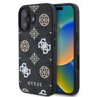 Guess PU 4G Peony MagSafe Zadní Kryt pro iPhone 16 Black