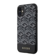 Guess PU G Cube MagSafe Zadní Kryt pro iPhone 11 černý