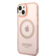 Guess Translucent MagSafe Zadní Kryt pro iPhone 14 Pink