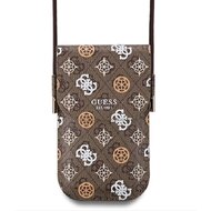 Guess PU 4G Peony Multicolor Taška na Telefon Brown