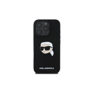 Karl Lagerfeld Liquid Silicone Karl Head MagSafe Zadní Kryt pro iPhone 16 Pro Černá