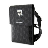 Karl Lagerfeld Saffiano Monogram Ikonik NFT Taška na Telefon Black