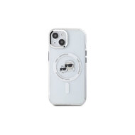 Karl Lagerfeld IML K&CH Heads Metal Frame MagSafe Zadní Kryt pro iPhone 15 Průhledná