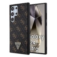 Guess PU Leather 4G Triangle Metal Logo Zadní Kryt pro Samsung Galaxy