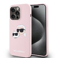 Karl Lagerfeld Liquid Silicone Double Heads MagSafe Zadní Kryt pro iPhone 14 Pro Pink