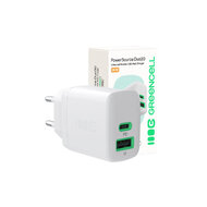 Napájecí adaptér PowerSource Duo30, USB-C + USB-A, 30W, bílá