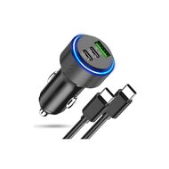 Tepow nabíječka do auta 2x USB-C + USB 66W