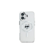 Karl Lagerfeld IML Choupette Head Metal Frame MagSafe Zadní Kryt pro iPhone 16 Průhledná