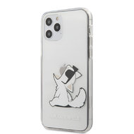Karl Lagerfeld PC/TPU Choupette Eat Zadní Kryt pro iPhone 12/12 Pro 6.1 Transparent